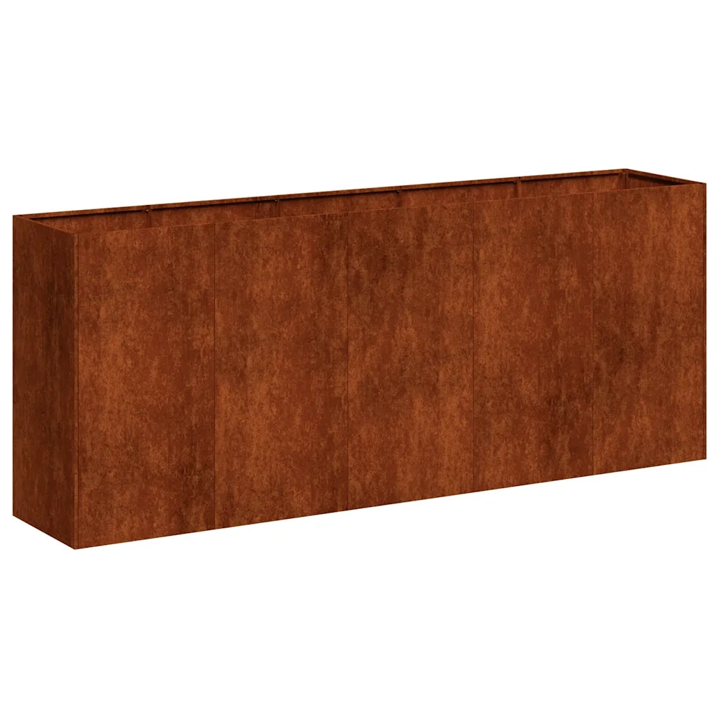 Fioriera-Vaso-Contenitore per Piante Arrugginita 200x40x80 cm in Acciaio Corten