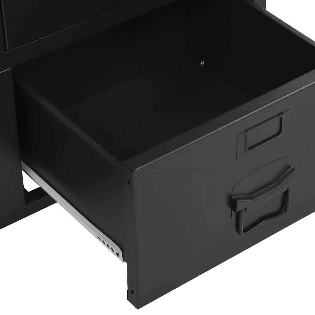 Armadio Ufficio Reticolato Industriale Nero 75x40x120cm Acciaio 145355