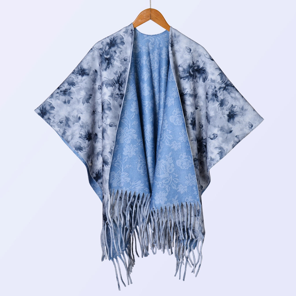 Nuovo scialle double face spesso, stile retr¨°, ampia cappa da donna.