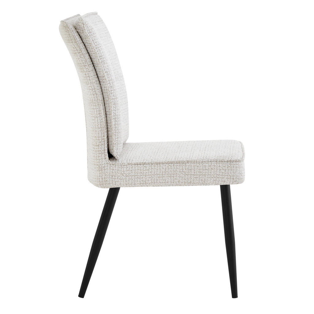 Set di 2 sedie 74x46x60 cm con rivestimento effetto tweed e gambe in metallo crema bianco
