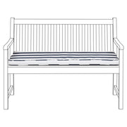 Cuscino per sedile da esterno Cuscino per panca a righe in poliestere blu e bianco resistente all'acqua 112 x 54 cm Giardino