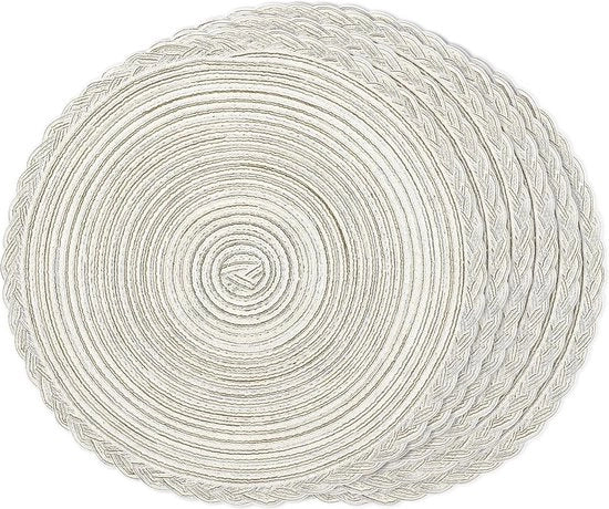 Set di 6 piatti di accoglienza in fibra geotessuta - colore crema | set di 6