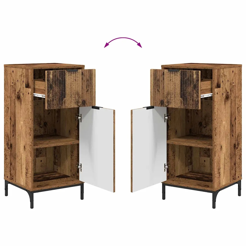 vidaXL Set di mobili per il bagno con cassetto 2 pcs Legno vecchio