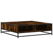 Tavolino da salotto | Tavolino da caff¨¨ | Tavolino da Soggiorno Rovere Fumo 100x100x30 cm in Truciolato e Metallo