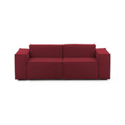 Divano fisso Lepidolite, Divano componibile a 2 posti lineare, Made in Italy, SofÒ  moderno da soggiorno in tessuto, Cm 220x95h70, Rosso