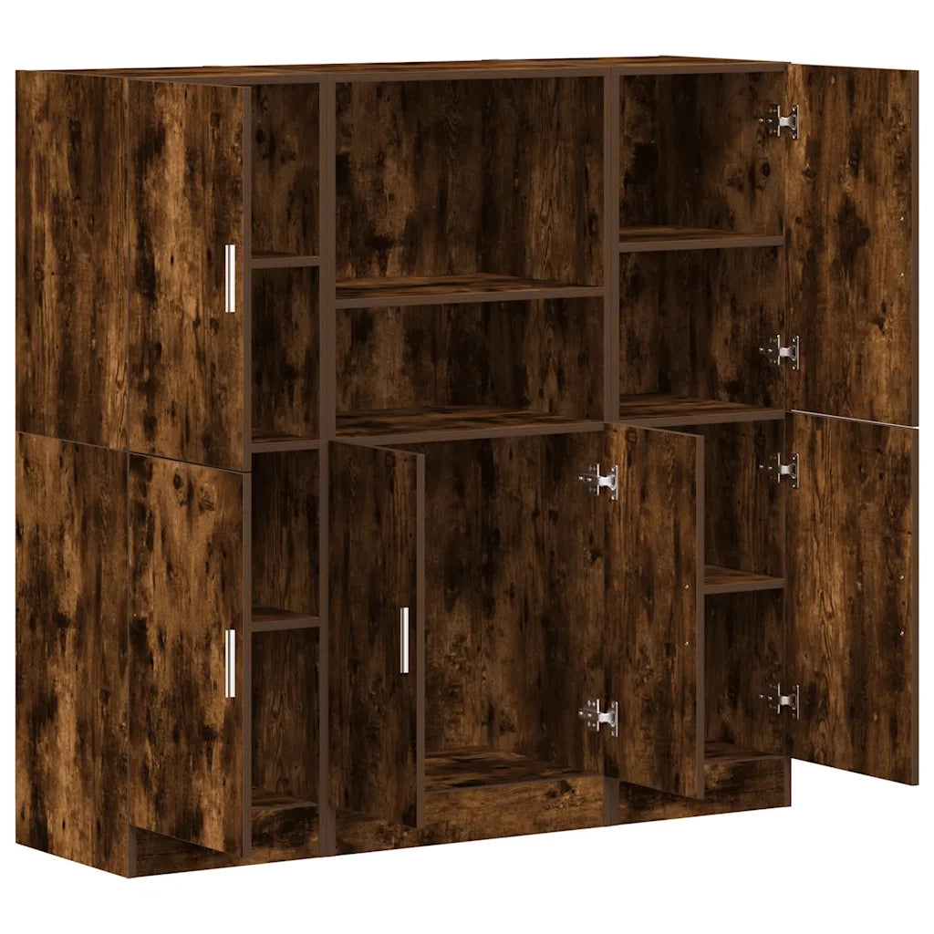 Set di Mobili da Cucina 3 pz Rovere Fumo in Truciolato