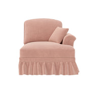 Divano RSF Windsor Chaise Longue ¨C MINIMAL ¨C Velluto Rosa con Cuscini