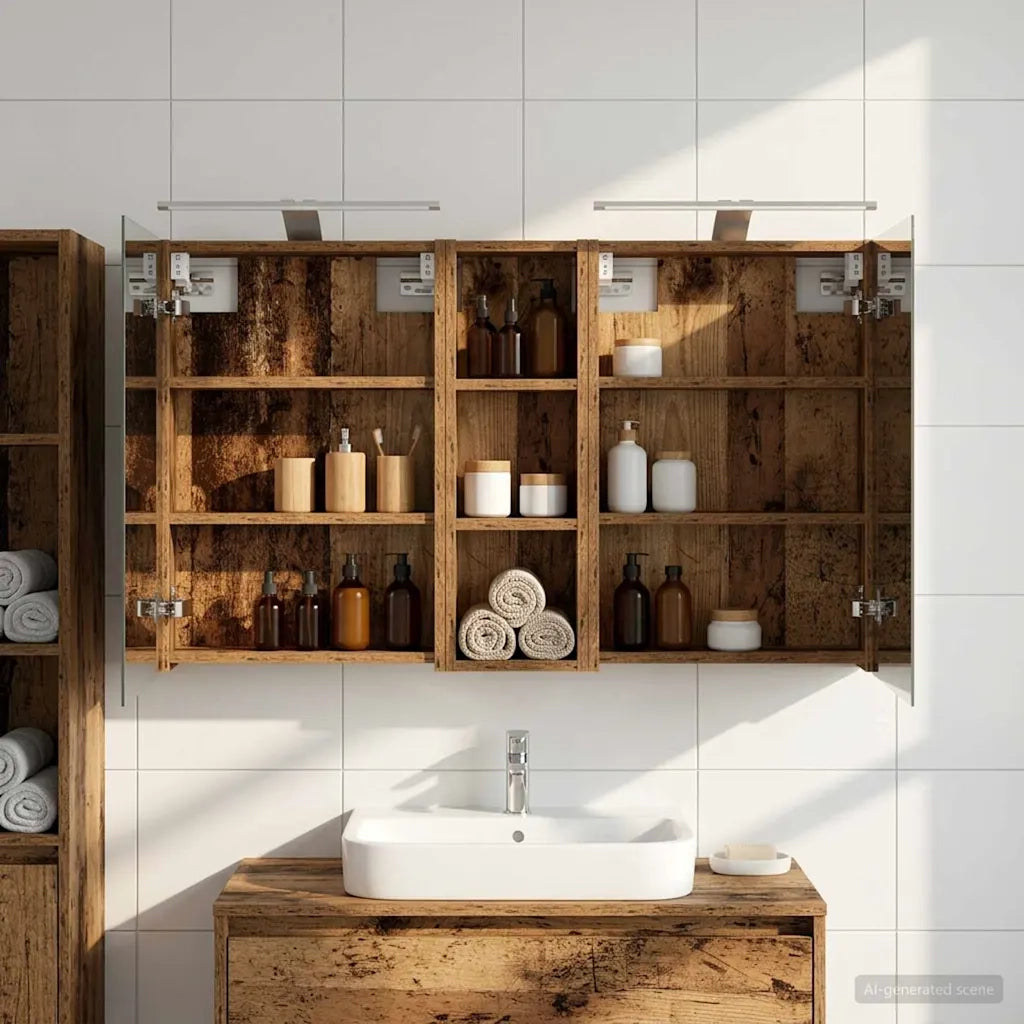 Set di Armadi da Bagno con porta 3 pcs 100 x 10,5 x 60,5 cm 3403710