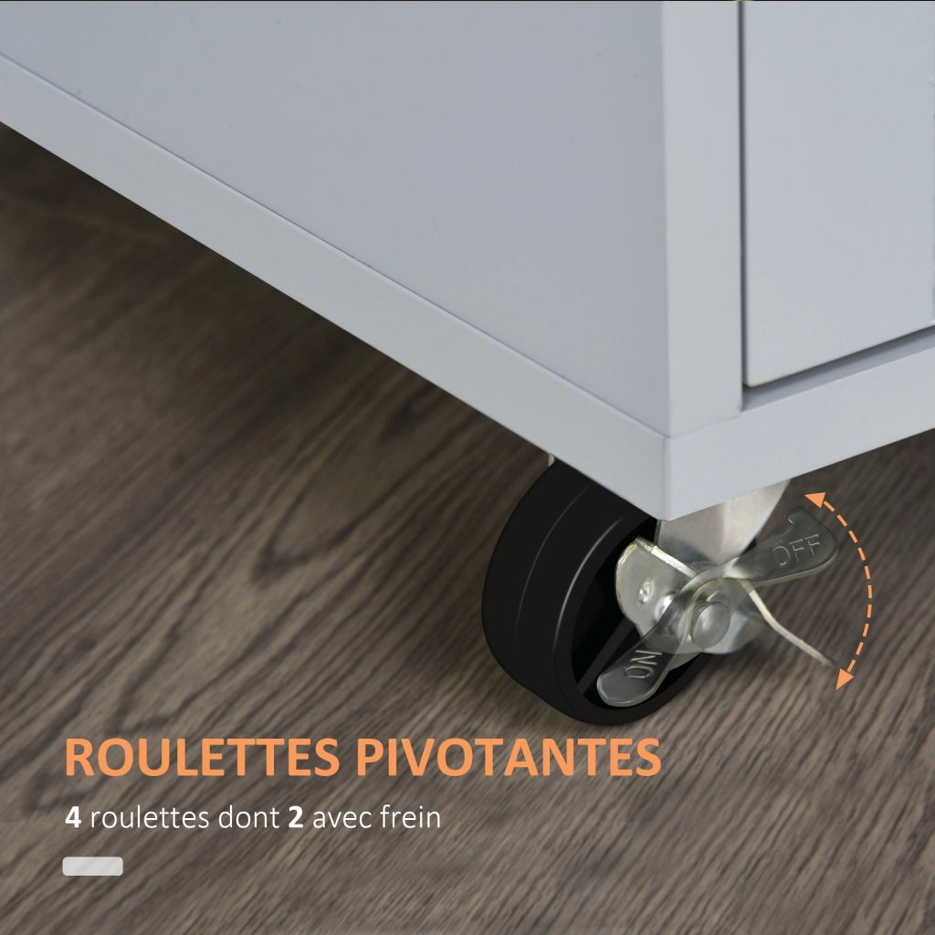 Carrello da cucina con ruote e cassetto ¨C zephmum ¨C bianco