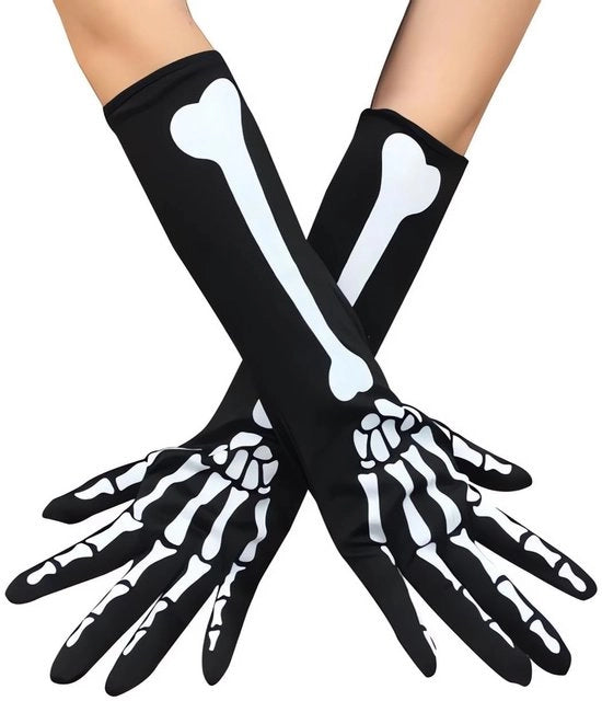 Manopole a scheletro - Manopole rimbaltabili per Halloween - Costume/Partito - Per uomini/donne/ragazzi - Alta gomma acrilica - Protezione dal freddo - Manopole da costume