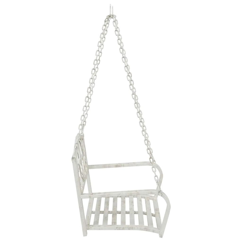 Panchina a Dondolo Acciaio 71,5 x 59 x 55 cm Bianco Antico
