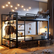 Letto a castello con funzioni integrate metallo nero 90x200 cm