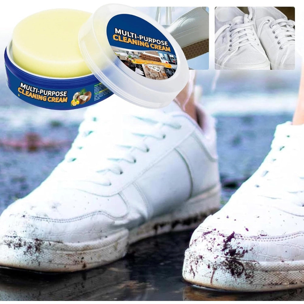 Trade Shop - Detergente Per Scarpe Bianche Crema Smacchiante Pulizia E Rimozione Macchie 330g -