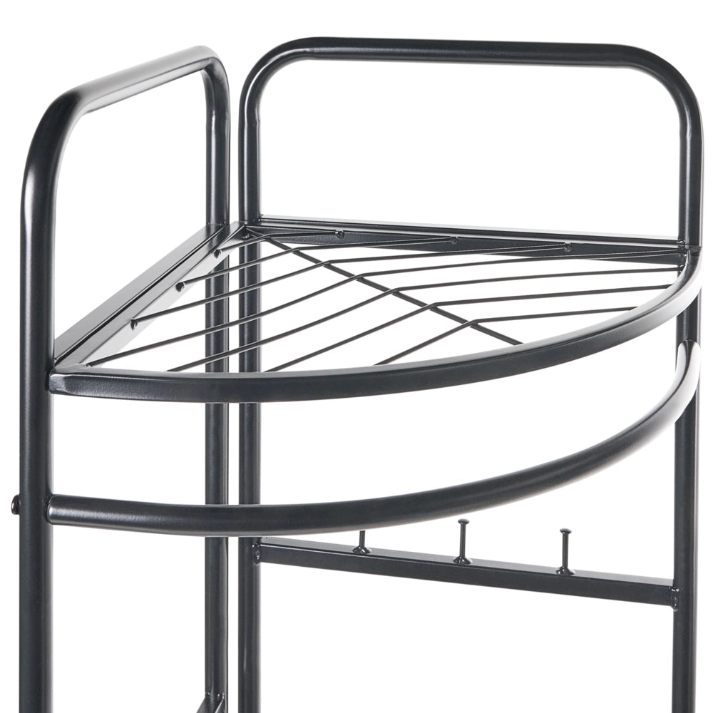 Appendiabiti in acciaio e metallo nero da 160 cm con ripiani e scaffali stile Glamour Industriale