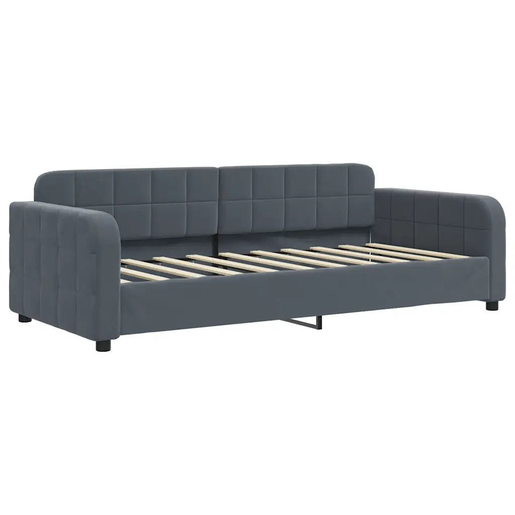 Divano Letto Estraibile Cassetti-Sofa Letto-Daybed Grigio Scuro 90x190cm Velluto 122247