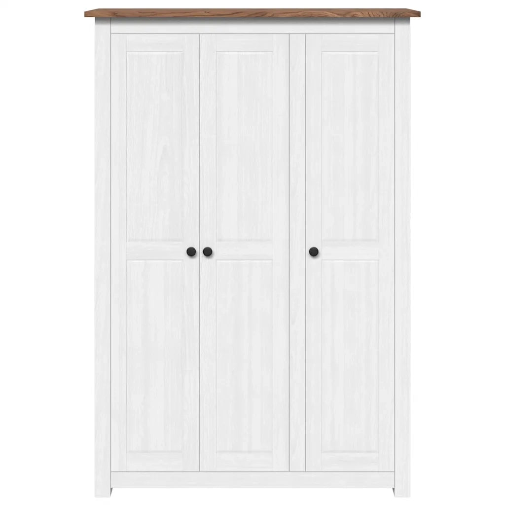 Armadio a 3 Ante Bianco 118x50x171,5cm in Pino Panama Range