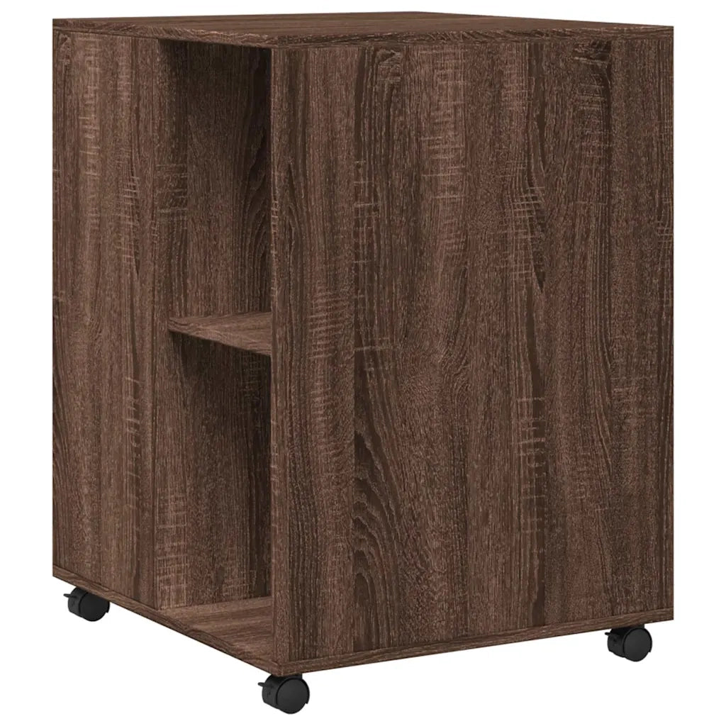 Tavolino | Tavolo laterale con Ruote Rovere Marrone 55x60x78 cm in Truciolato
