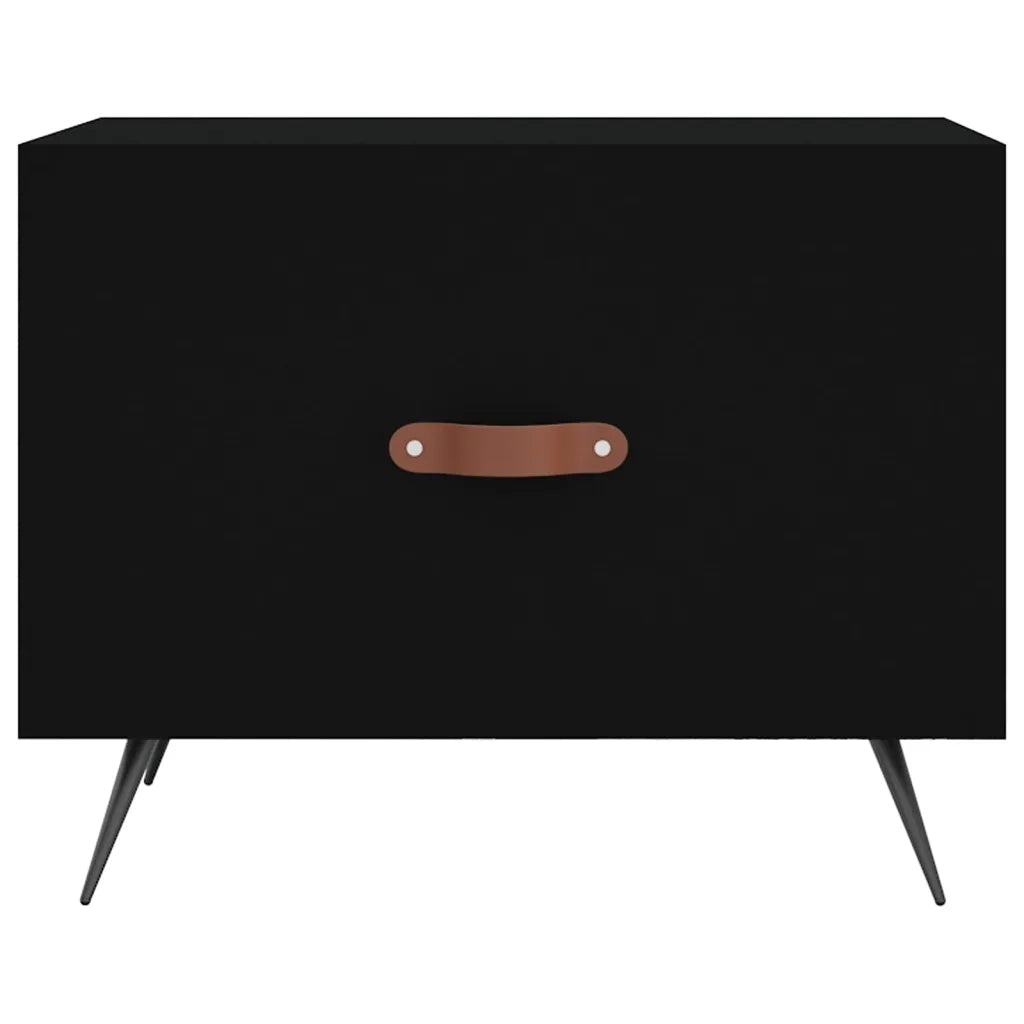 2 pz Tavolini da salotto | Tavolino da caff¨¨ | Tavolino da Soggiorno Neri 50x50x40 cm in Legno Multistrato