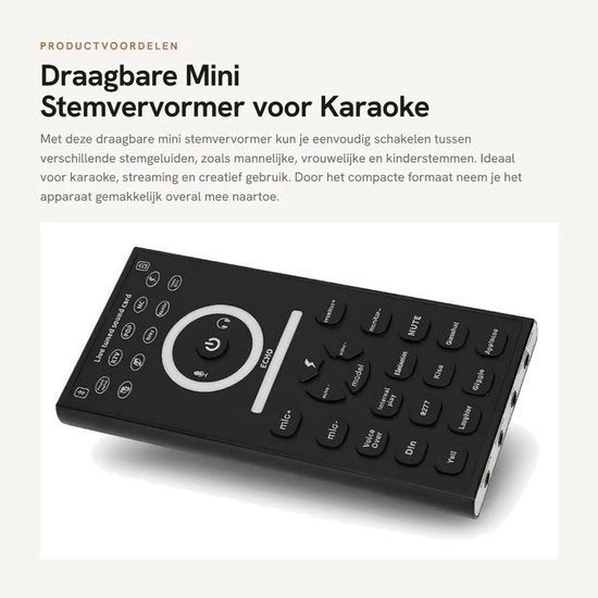 Transformatore Portatile Mini - Microfono per la Voce - Amplificazione del Suono - Funzione Karaoke - Regolazione della Fase - Varie Effetti di Suono - Selezione del Canale