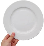 Set di tavola da dessert con piatti ceramici bianchi da 15 cm - Resistente a lavastoviglie e forno a microonde, set di piatti con bordo
