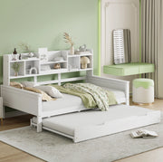 Letto multifunzione estraibile in pino bianco 90x200 cm