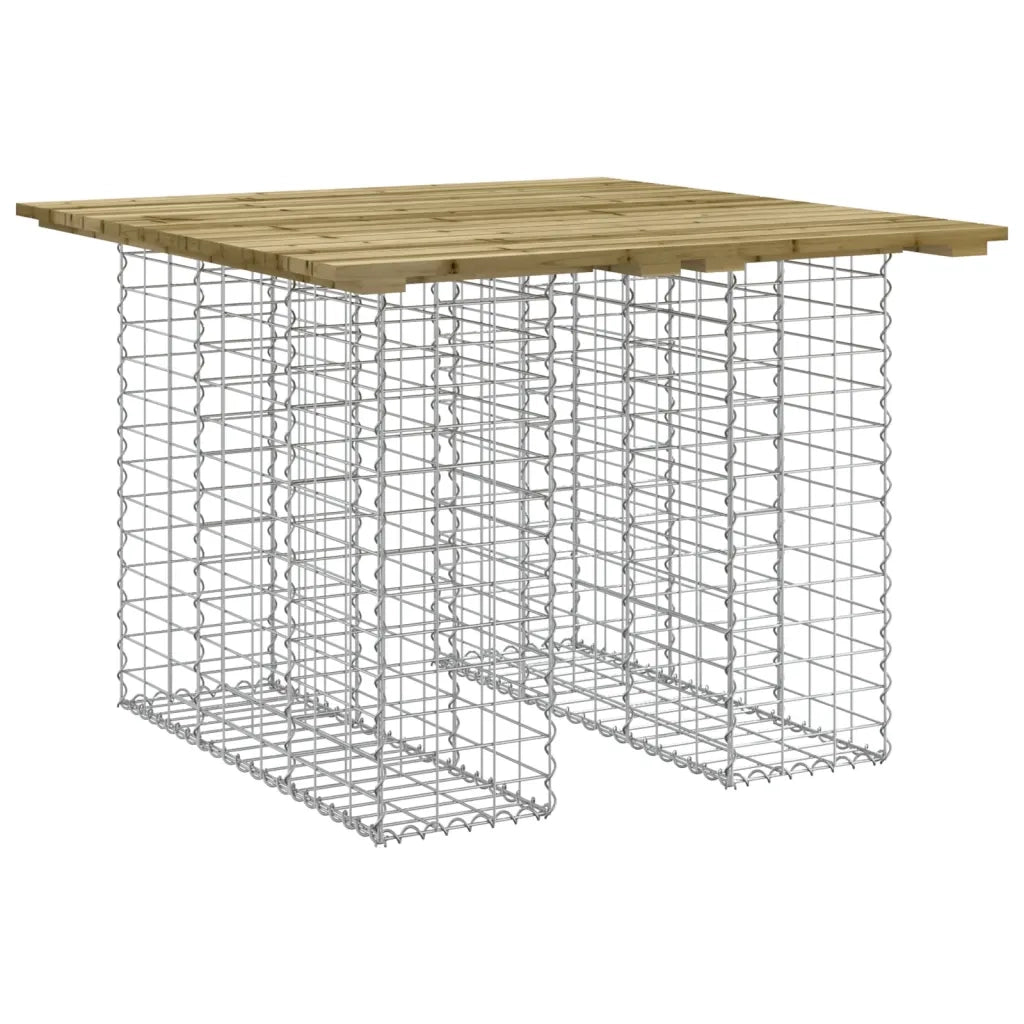 Tavolo da giardino in gabbione design 100x102x72 cm in legno di pino impregnato 834373