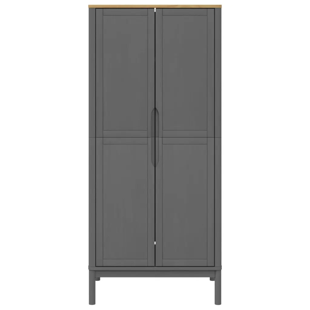 Armadio FLORO 77x53x171 cm in Legno Massello di Pino Grigio
