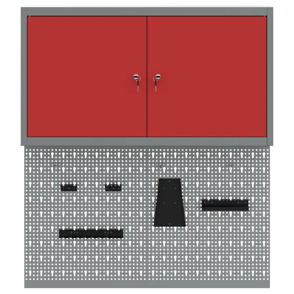 Set di armadi per attrezzi con lo scaffale 3 pcs Rosso 3321399
