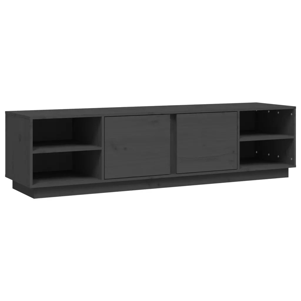 Mobile Porta TV Grigio 156x40x40 cm in Legno Massello di Pino 814456