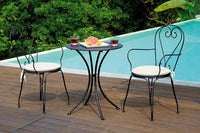 Tavolino Tondo da Giardino Ø60 cm in Ferro Vorghini Stresa Nero