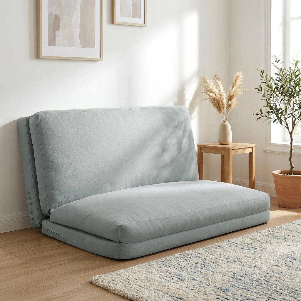 Divano letto reclinabile 4 posti ¨C zephmum ¨C 137.5x85.5x74 cm grigio chiaro