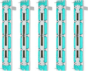 Potenziometro a scorrimento 75 mm doppio canale B10k 5 pezzi in metallo - Fader Mixer compatibile - Componenti di alta qualità per apparecchiature audio