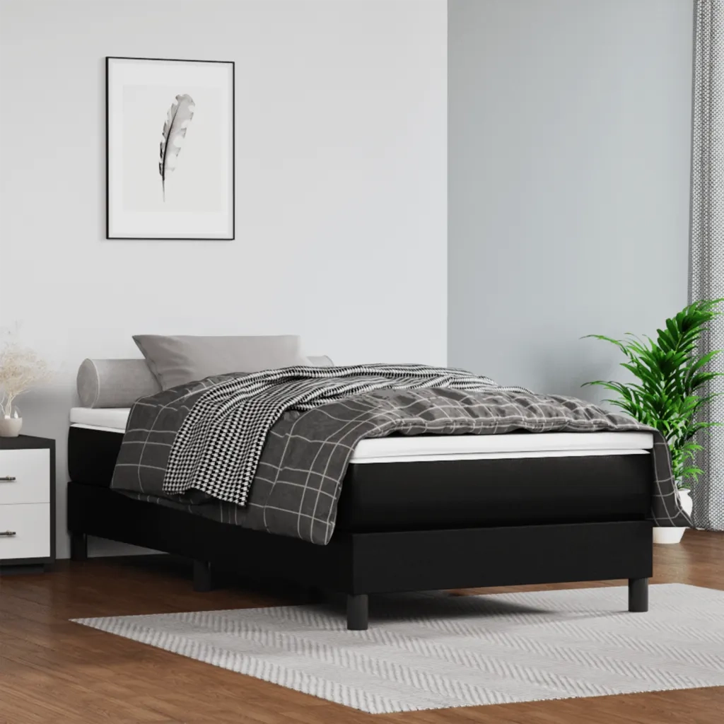 Materasso a Molle Insacchettate-Materasso per letto Nero 120x190x20cm in Similpelle