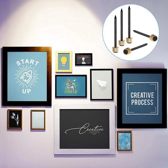 Sostegno fotografico con viti a capo in rame e acciaio - Viti nere - Adatto per sostegni fotografici e hangers - 120 viti con capo in rame