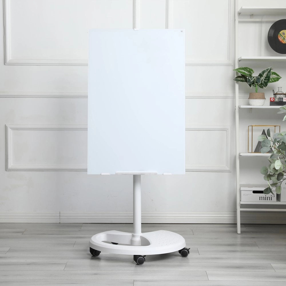 Lavagna Magnetica in Vetro Temperato Regolabile ¨C Xylo ¨C 90x60 cm, Bianca, per Ufficio e Casa