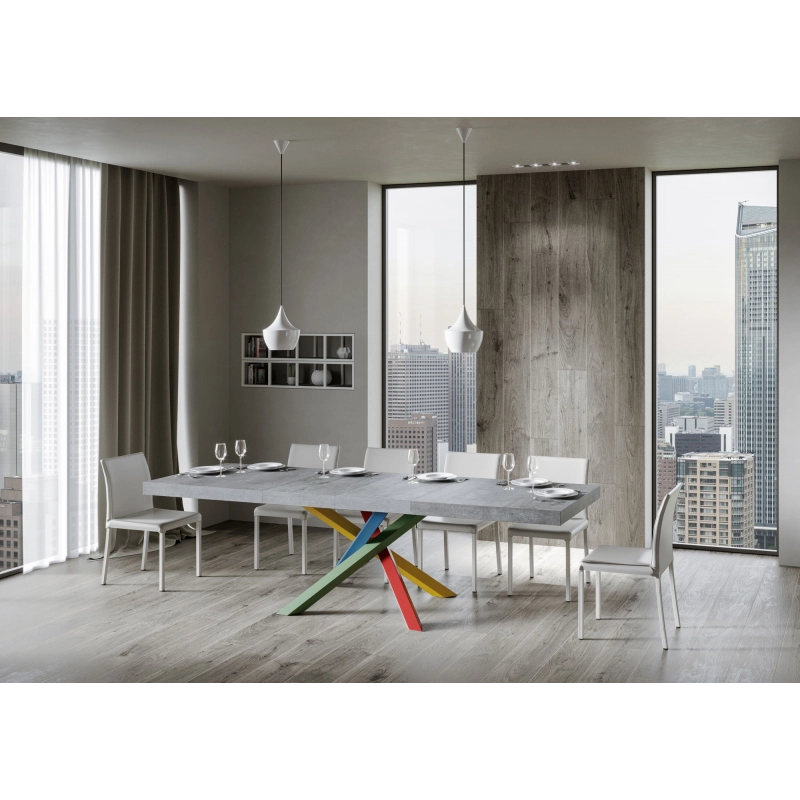 Tavolo allungabile 90x180/284 cm Volantis Premium telaio gambe 4 colori (B) - Cemento