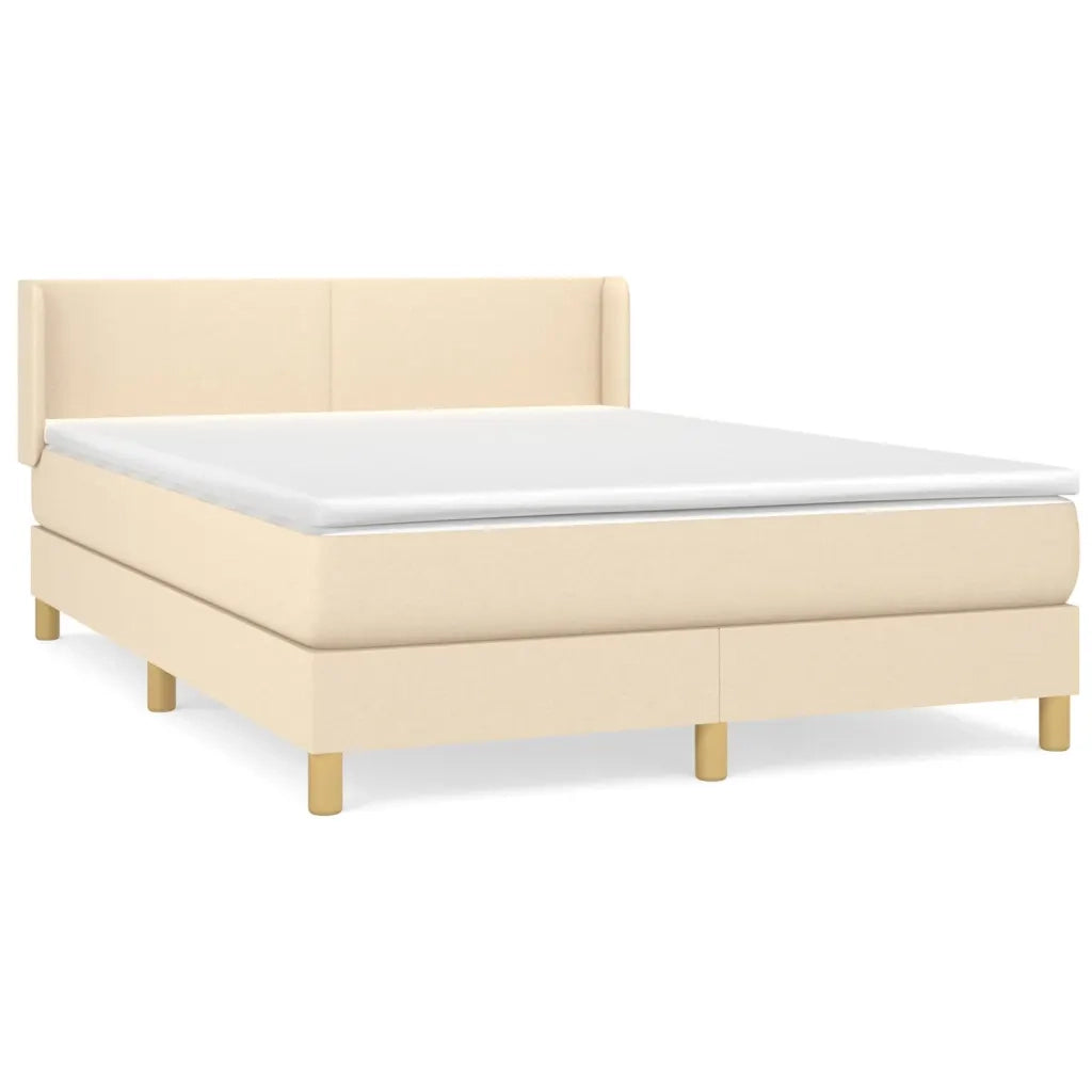 Giroletto a Molle con Materasso Crema 140x19 cm in Tessuto 3130110