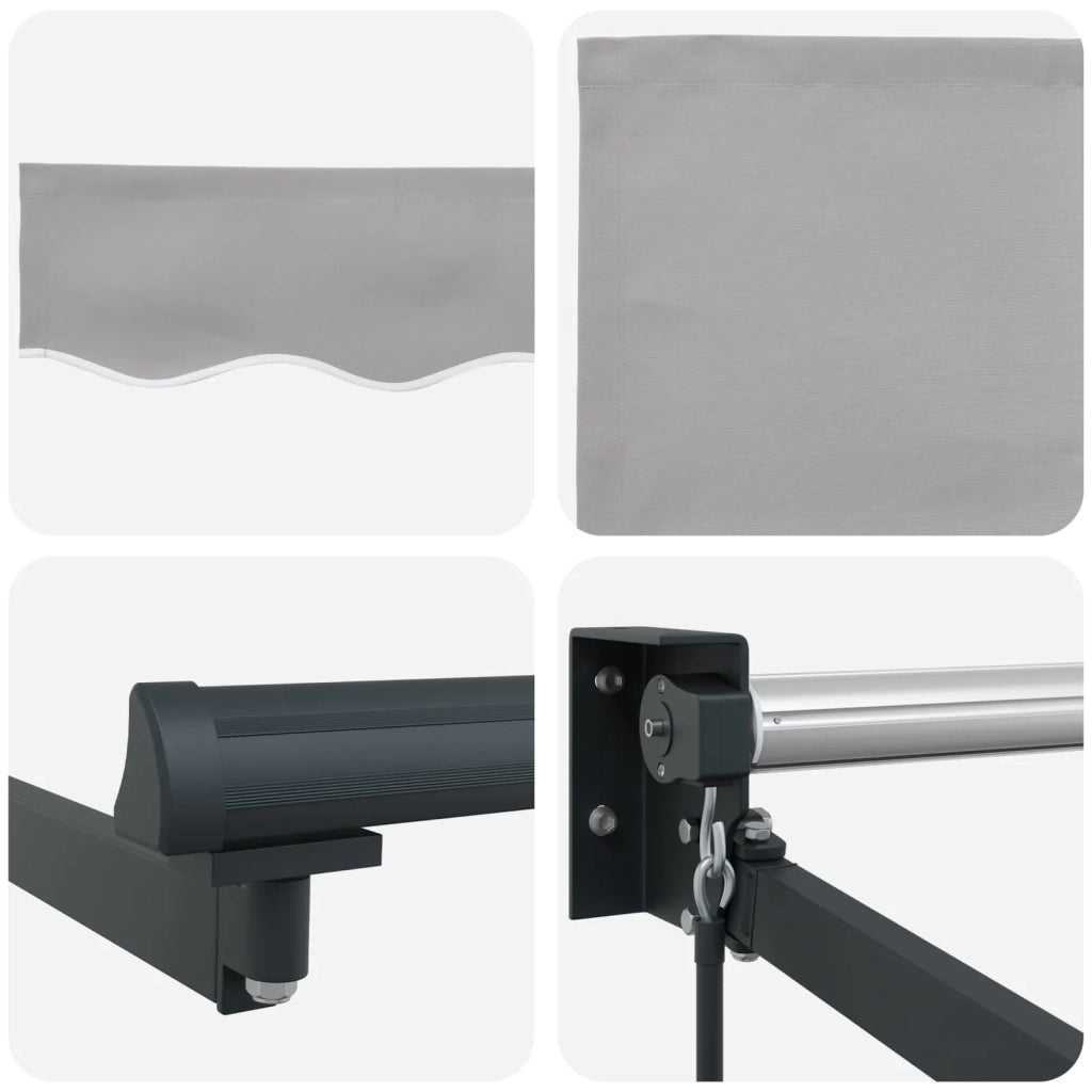 Tenda retrattile-Tenda parasole per balcone Grigio chiaro 350 x 250 cm 623623