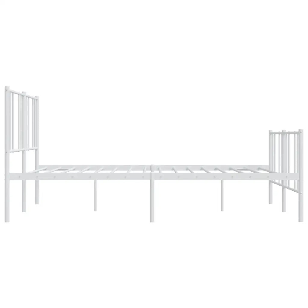 Giroletto con Testiera e Pediera-Struttura Letto Metallo Bianco 193x203 cm 780542