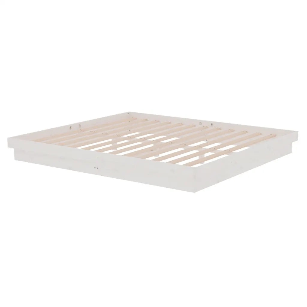 Letto matrimoniale | Letto per adulti | Giroletto Bianco in Legno Massello 180x200 cm Super King