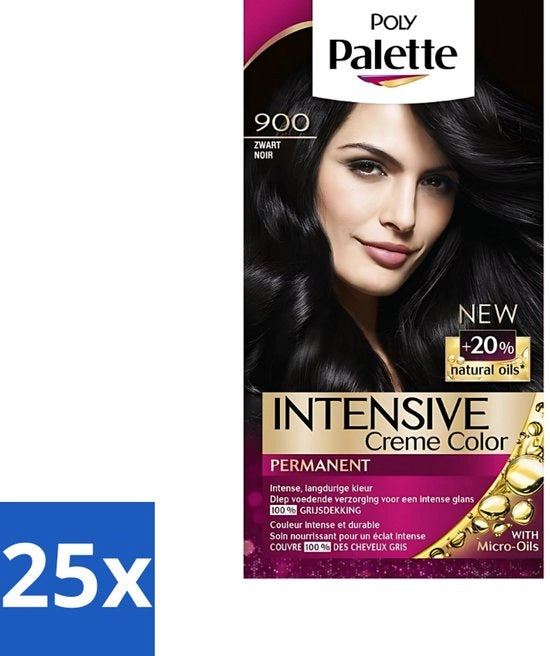 Scatola per Polveri - Inchiostro Capelli - Nero 900 - 115ml - Confezione in Lotti - 25 pezzi