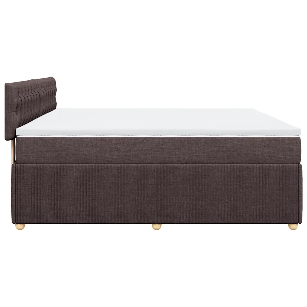 vidaXL Giroletto a Molle con Materasso Marrone Scuro 180x200cm Tessuto