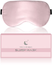 Slaapmasker per Occhio per Sonni laterali, 22MM, 100% Biologico Tessuto di Velluto di Morella, Ideale Regalo per Donne e Madri, Occhialino Bloccante Luce con Cintura Adattabile per Yoga, Rosa