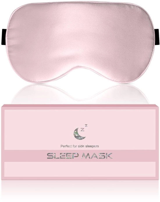 Slaapmasker per Occhio per Sonni laterali, 22MM, 100% Biologico Tessuto di Velluto di Morella, Ideale Regalo per Donne e Madri, Occhialino Bloccante Luce con Cintura Adattabile per Yoga, Rosa