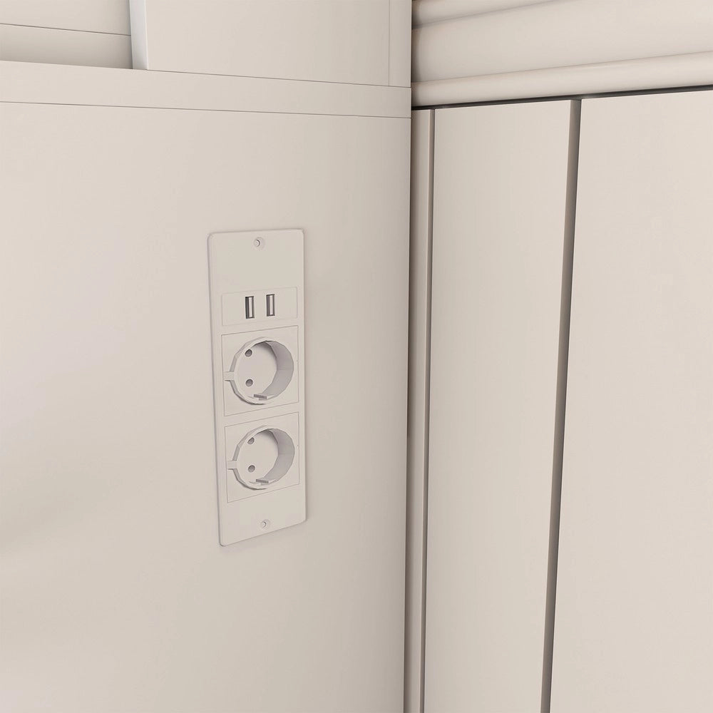 Set Tavolo Trucco con Specchio, LED, Cassetti e Sgabello Imbottito ¨C Xylo ¨C 60x38x131,5 cm