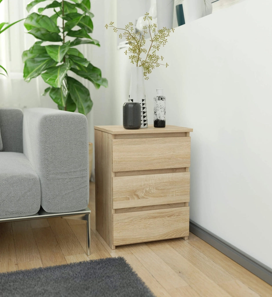 Comodino AKORD CL3 Sonoma Quercia 40 cm 3 cassetti 40x35x57 cm