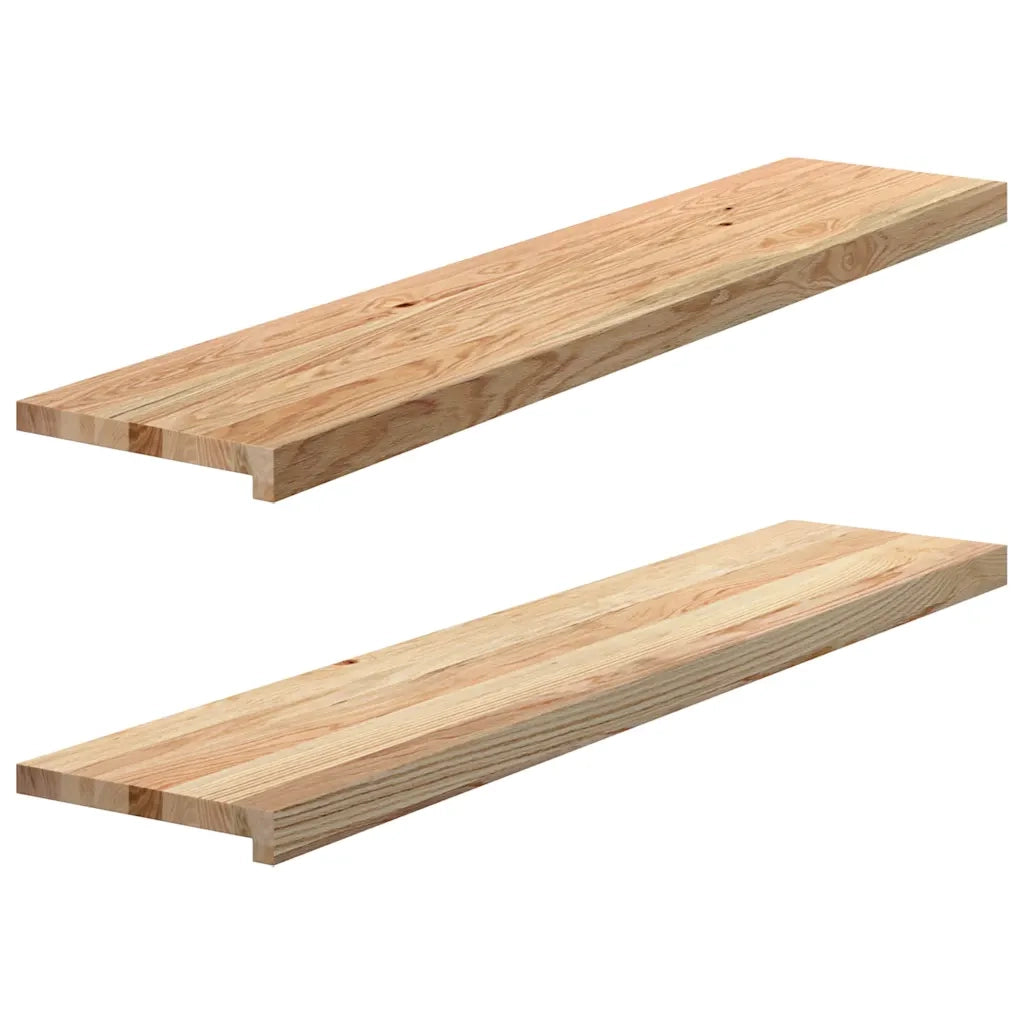 Gradini 2 pz 120x25x2 cm in Rovere Massello Non Trattato 3283777