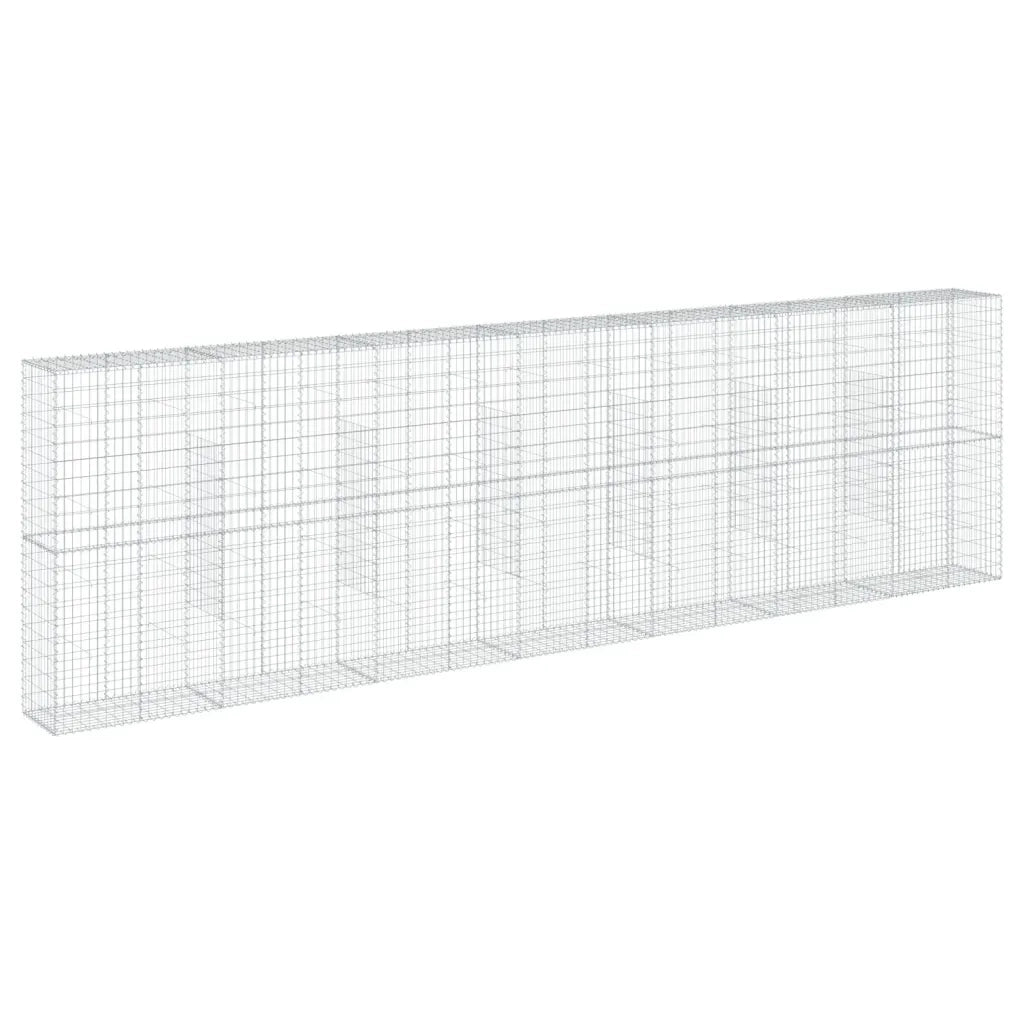 Cesto Gabbione con Copertura 700x50x200 cm Ferro Zincato 3295172