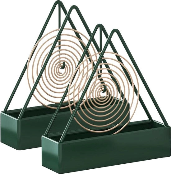 Spirale per muggi metallica con base triangolare, supporto verticale 123 x 4 x 155 cm, adatto per uso all'aperto e in casa.