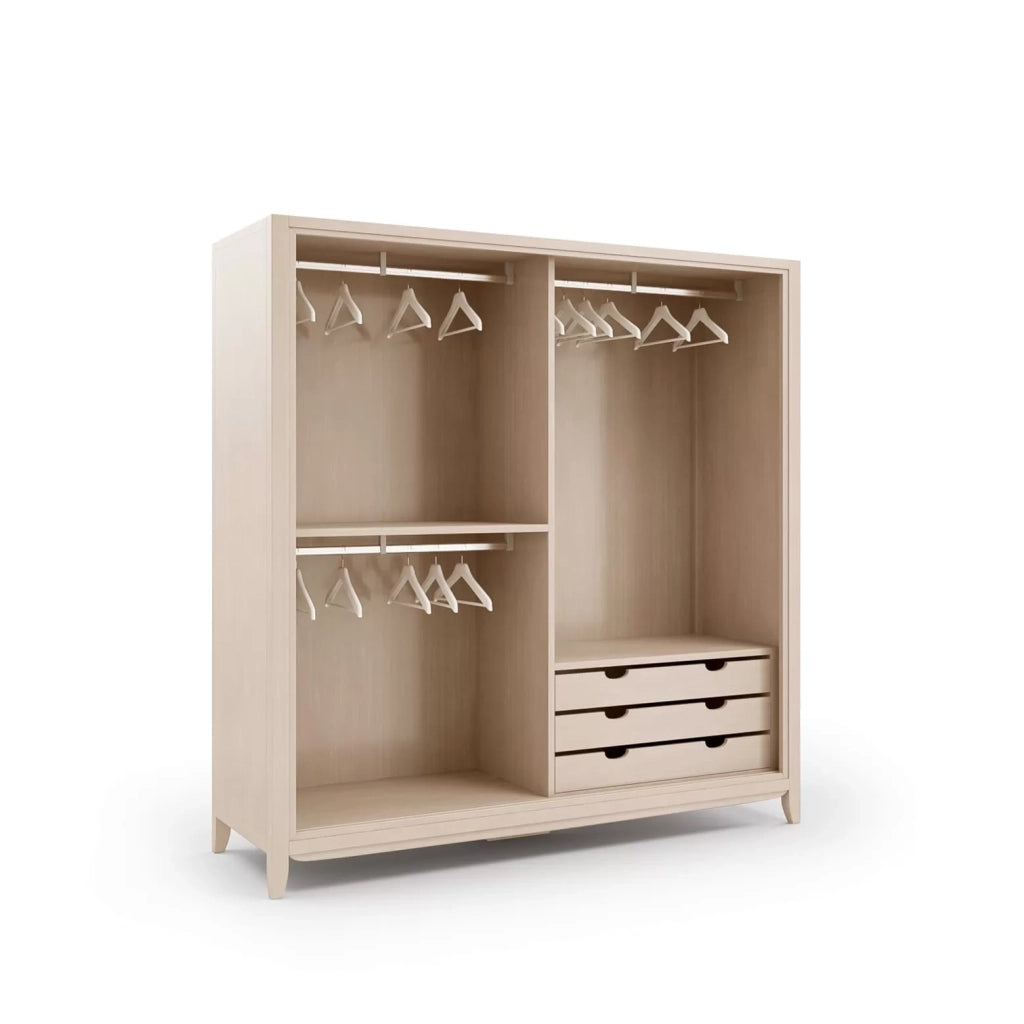 Armadio 2 ante scorrevoli in legno con decoro foglia naturale l.200 p.64 h.220 - Mobili 2G